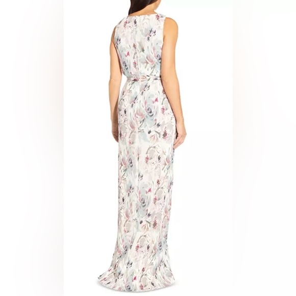 Aidan Mattox Floral Pleated Column Gown New Size 4 - Picture 5 of 9